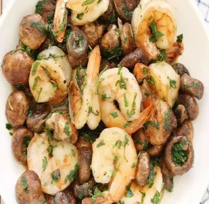 Fried Prawn with Mushroom